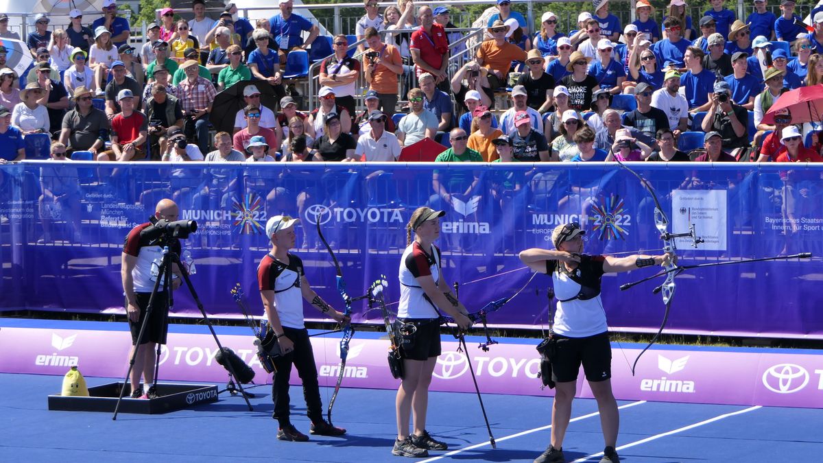 Foto: Eckhard Frerichs / Immer die gleiche Reihenfolge zu den Gold-Triumphen (hier bei der EM in München): Katharina Bauer, vor Charline Schwarz, vor Michelle Kroppen.